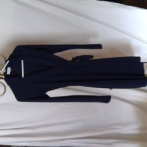 LAST CHANCE - GONE TOMORROW Calvin Klein Collared Wrap Dress Navy Sz 2